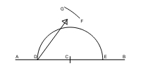 draw an Arch above point C from point G to F
