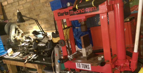 My workshop including Myford ML7 lathe & Clark 10ton press